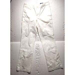 Ralph Lauren Polo Pants Women Size 16 White Button Zip Casual Boot Cut